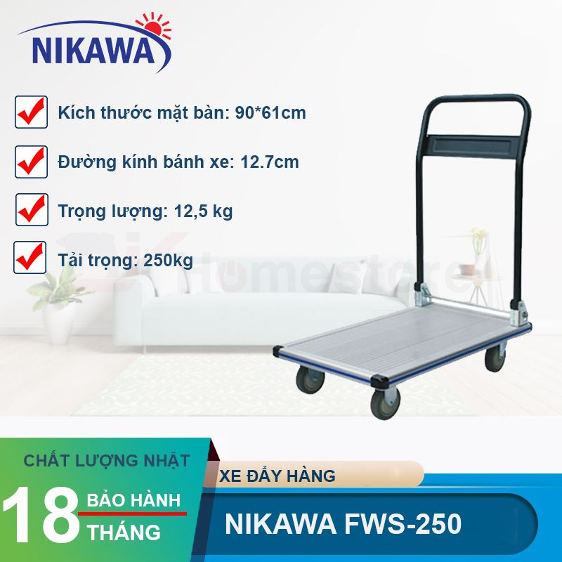 Xe đẩy hàng nhôm Nikawa FWS-250