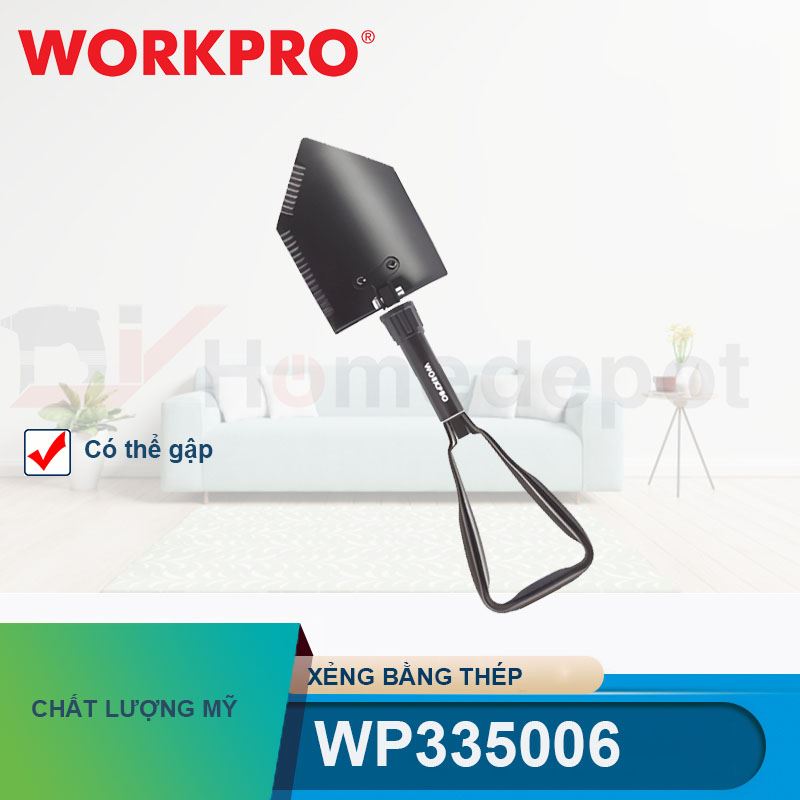 Xẻng bằng thép (gập lại được) Workpro - WP335006