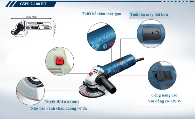 Máy Mài Góc 720W Bosch GWS 7-100ET