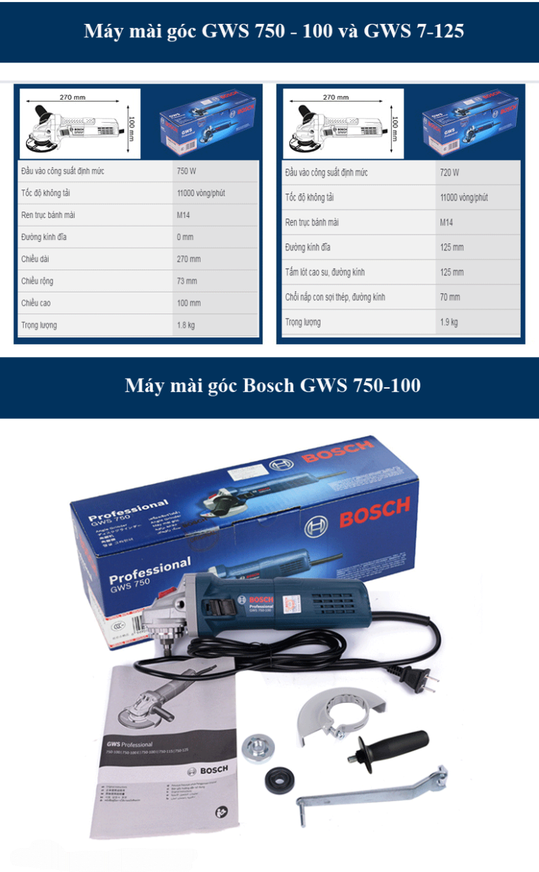 máy mài góc 900W Bosch GWS 750-100 