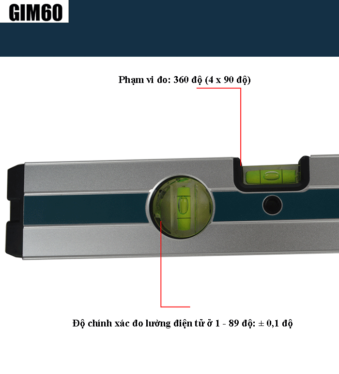 Thước đo nghiêng kỹ thuật số Bosch GIM 60